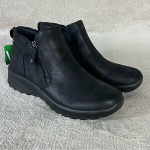 Skechers Lovely Vibe Boots Womens Size 9 Black Ankle Booties Memory Foam Vegan